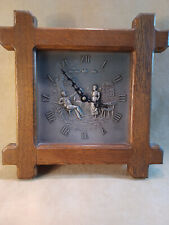 Wand - Uhr Zinn im Holzrahmen und Quarzuhrwerk