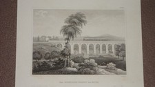 Original Stahlstich - Der Eisenbahn-Viaduct bei Gotha ca. 1850