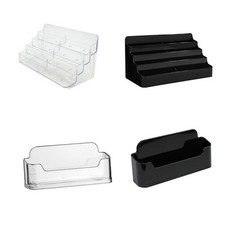 1, 8 Fach Visitenkartenständer schwarz, transp, Visitenkartenhalter Büro Werbung