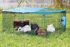 Freilaufgehege Außengehege für Hasen Kaninchenstall Ø 145 cm verzinkt 55 cm