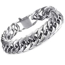 Herren Edelstahl Armband Silber 8 10 12 14mm Herrenarmband Panzerkette Armkette