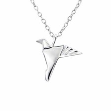 Origami Vogel Kette 925 Silber