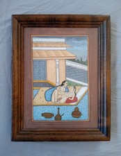 Kamasutra, Liebespaar, vermutlich indisch, Gemälde Erotik Gouache oder Aquarell