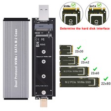 M.2 NVMe PCI-E SSD zu USB 3.1 Typ-C Gehäuse Konverter Adapter für M/B+M Key
