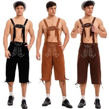 Herren Oktoberfest Trachten mit Träger Kniebund Tracht Hose Kniebundhose S-XXXL