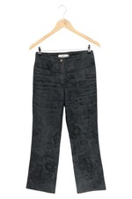 BIBA Damen Stoffhose Schwarz Cord Blumenmuster Elegant Klassisch Gr. M 38