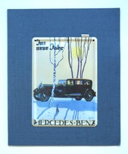 Kleines Blechschild Mercedes-Benz auf Karte 8x11 cm