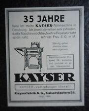 35 Jahre Kayser , Nähmaschine , Alte Reklame , 1927 , (O)