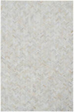Leder Teppich Patchwork 150x240 cm Rindsleder Cowhide Carpet Rug beige creme
