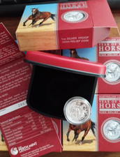 2014 Lunar II Pferd 1 oz Silber Proof High Relief mit Box Zertifikat