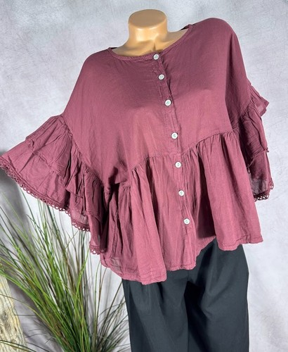 Volants bluse reine baumwolle - volants,