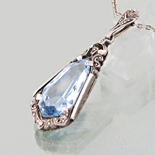 Art deco silber anhänger - silber,