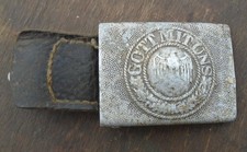 Orig. Koppelschloss Wehrmacht Top geprägter Lederzunge Aluminium Leder 1937 WK 2