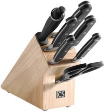 CS Kochsysteme 003159 Schneidwaren, Edelstahl, 6 Messer, schwarz, 38 x 28,3 x 39