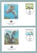 DER AFRIKANISCHE MANATI ** WWF   AUS 1984 ** 4 FDC AUS TOGO