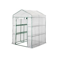 Parkside Gewächshaus Treibhaus mit Gitterfolie begehbar B 140 x H 200 x T 140 cm
