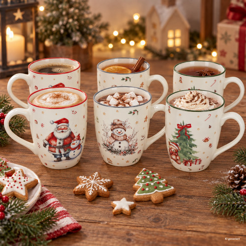 6er set navidad kaffeebecher - 6er,