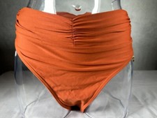 Opera Damen Badehose High Waist Raffungen Orange Gr. 38 Bikinislip Bademode