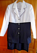 Chices Etuikleid mit Blazer, blau/weiß, Gr. 42 - 44