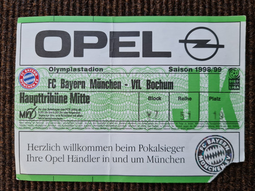 Ticket bundesliga 1998 fc - bundesliga,