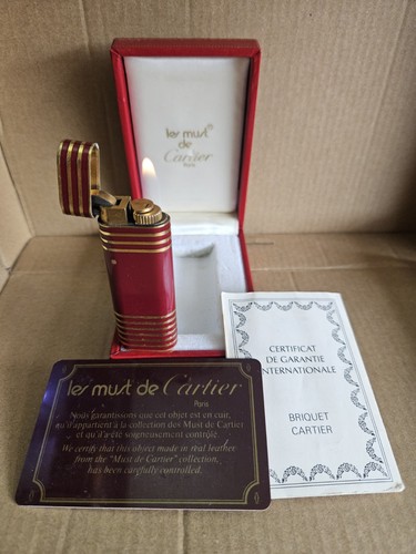 Cartier feuerzeug seltenes rot - seltenes,