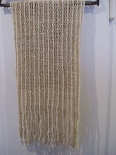 Fransenschal Weiß Beige+Silber