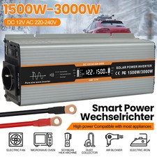 Reiner Sinus Spannungswandler 1500W 3000W 12V - 230V Inverter Wechselrichter LCD