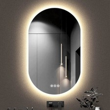 Badspiegel LED Rund 80/100/120cm Touch Lichtspiegel Beschlagfrei Wandspiegel NEU