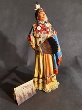 Indianer Figur- mit Decke und Fächer- Dekofigur
