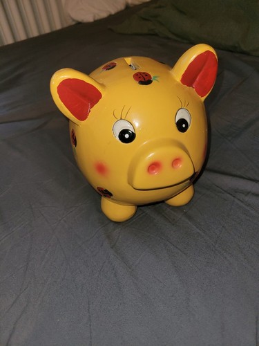 Sparschwein rot gelb - , lustig