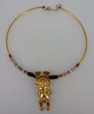 Kolumbien Inka Schmuck: Collier / Halsreif Symbol-Figur Museumskopie (98562)