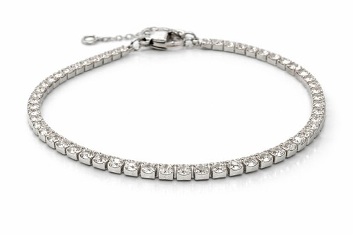 Edelstahl tennisarmband silber - edelstahl,