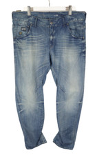 G-Star Arc 3D Loose Tapered Jeans Damen W34/L34 Whiskers Zip Fly Blau Denim