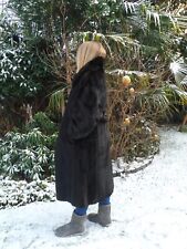 exklusiver, dunkler Nerzmantel Nerz Mantel Fur Pelzmantel, SAGA MINK ~ Gr. 40-44