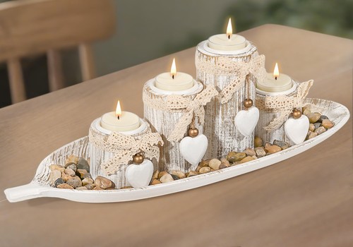 Holzkerzenhalter set mit - holzkerzenhalter,