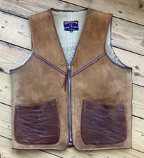 Eastman Leather Clothing Eastman Shearling Biker Vest Natural 40
