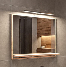 Badspiegel LED Chrom 4000K mit Beleuchtung IP44 Wandspiegel mit Ablage 50x60 cm