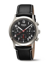 Boccia Titanium 3735-01 Solar Herrenchronograph Saphirglas Anthrazit mit Lede...