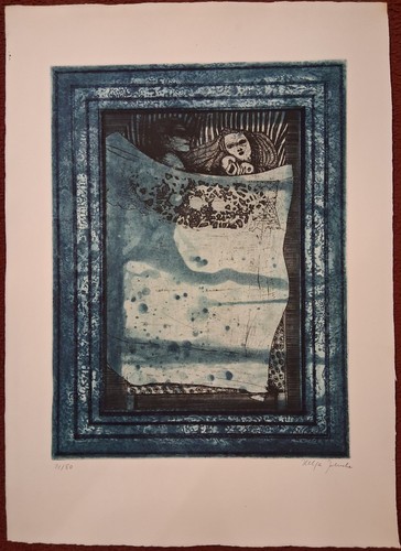 Farbradierung ohne titel von - farbradierung,