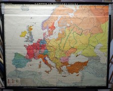 Rollbares Wandbild Vintage Geschichtskarte Europas im 8. Jahrhundert