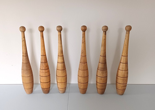 6er set jonglierschläger aus - set,