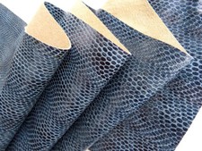 Lederhaut SCHLANGE BLAU 125x75 1,2mm Rindleder Dickleder Kuhfell LARP Tasche