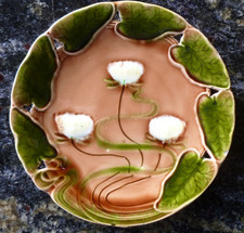 Jugendstil art nouveau V&B Schramberg Anbietteller Seerose braun super rar top