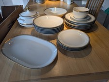 BAVARIA JOHANN SELTMANN VOHENSTRAUSS Tafelservice elfenbein Goldrand 20-teilig