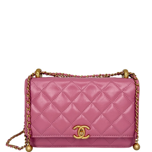 Chanel wallet chain - on, pink