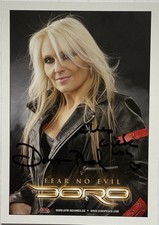 Doro Pesch signiert Karte Musik Unterschrift Original Autogramm signed