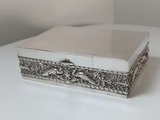 925 Sterling Silber Dose Zigarren Etui mit Verzierungen