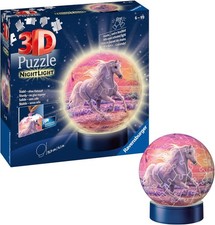 Ravensburger 3D Puzzle 11843 - Nachtlicht Puzzle-Ball Pferde am Strand - ab 6
