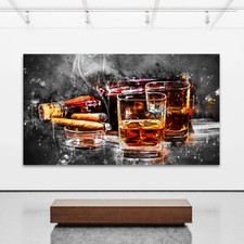 Leinwand bild whisky - leinwand, zigarre