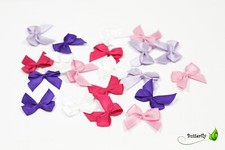 20 Satin Schleifen 2,5cm Mini Hochzeit Streu Deko Scrapbooking Fertigschleifen